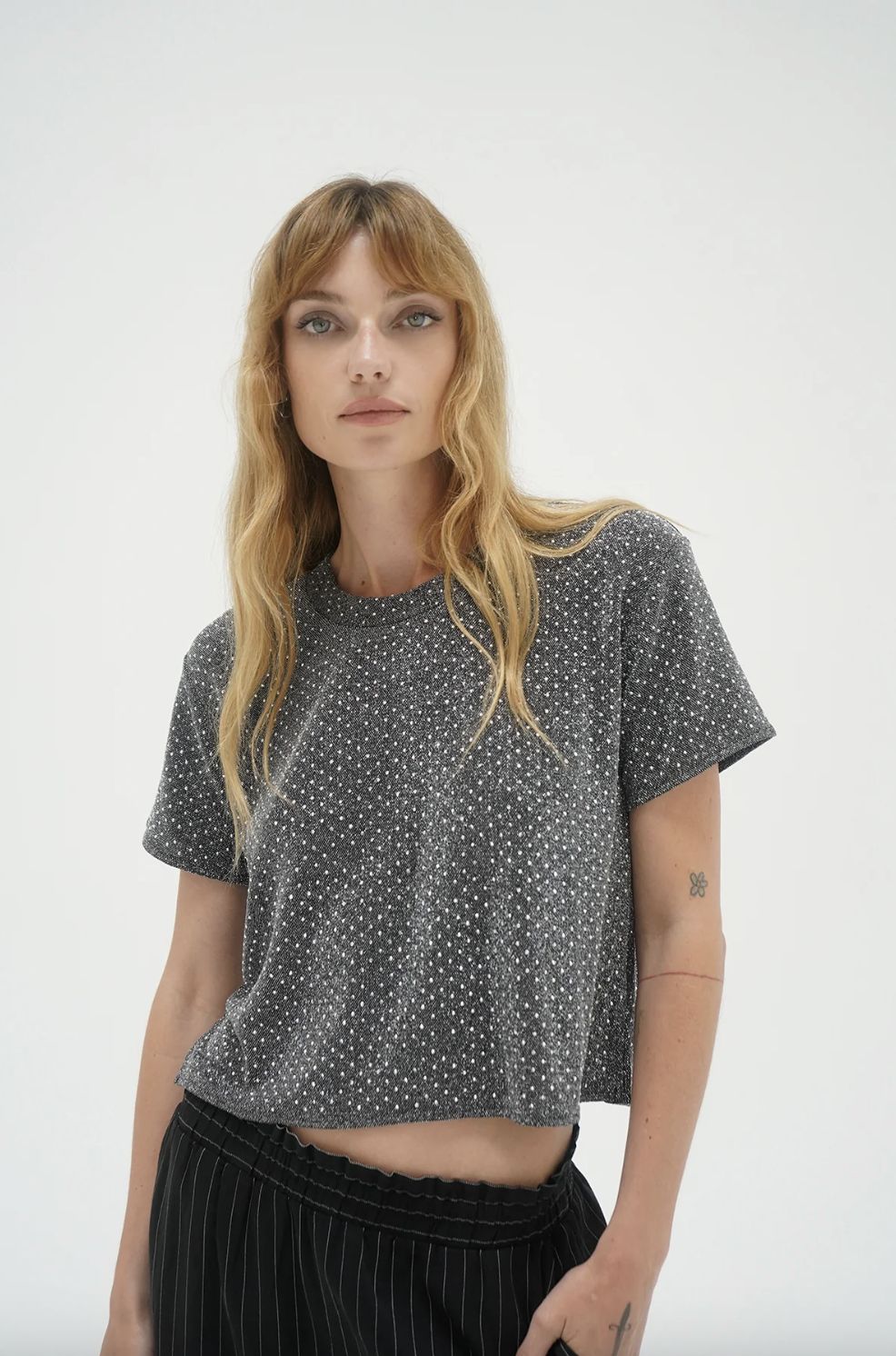 LNA Brooklyn Rhinestone Tee