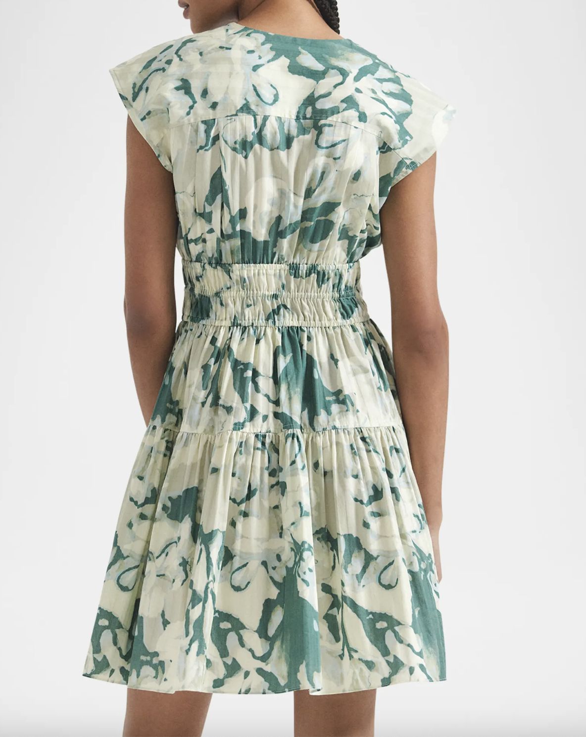 Derek Lam Tora V-Neck Dress in Juniper Print