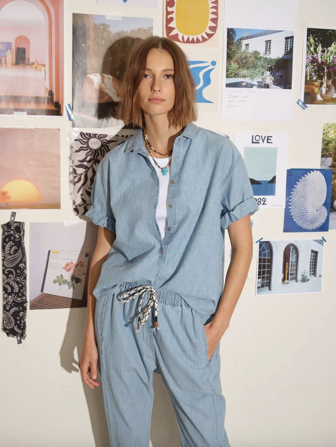 Xirena Channing Shirt in Dusty Blue