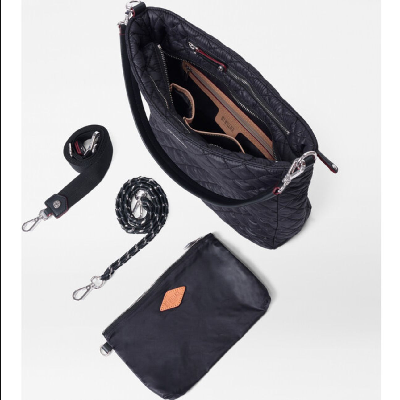 MZ Wallace Crosby Hobo in Black