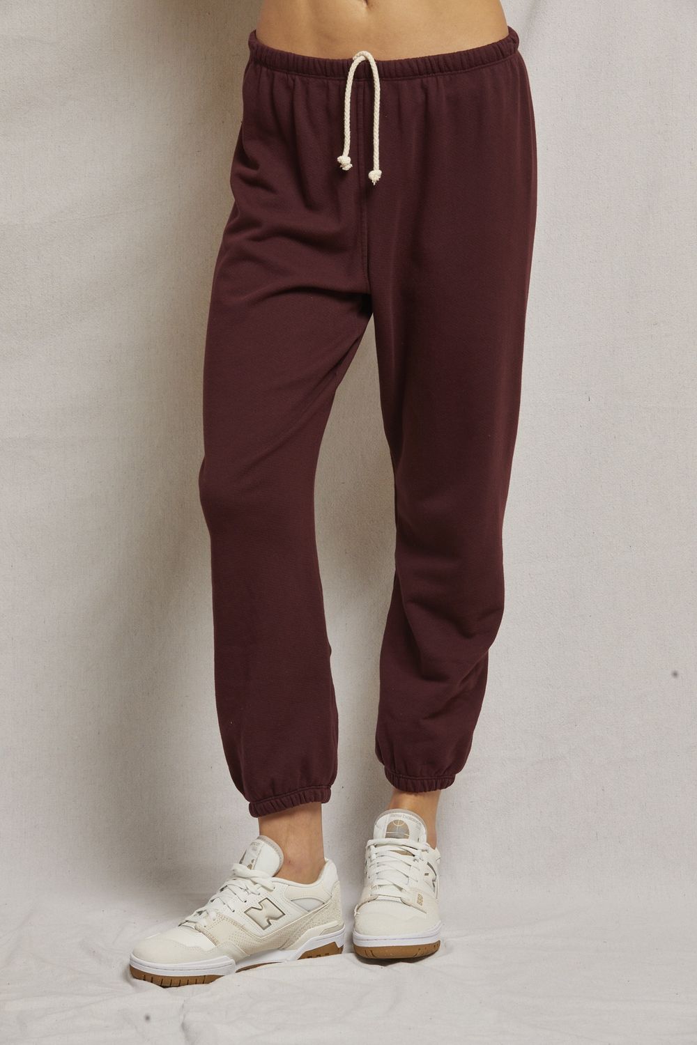 Perfect White Tee Johnny French Terry Jogger in Blackberry