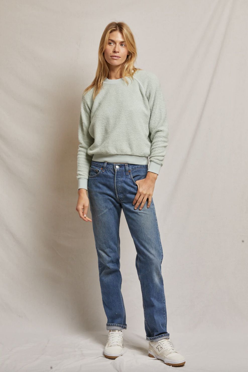 Perfect White Tee Ziggy Sweatshirt in Fresh Mint