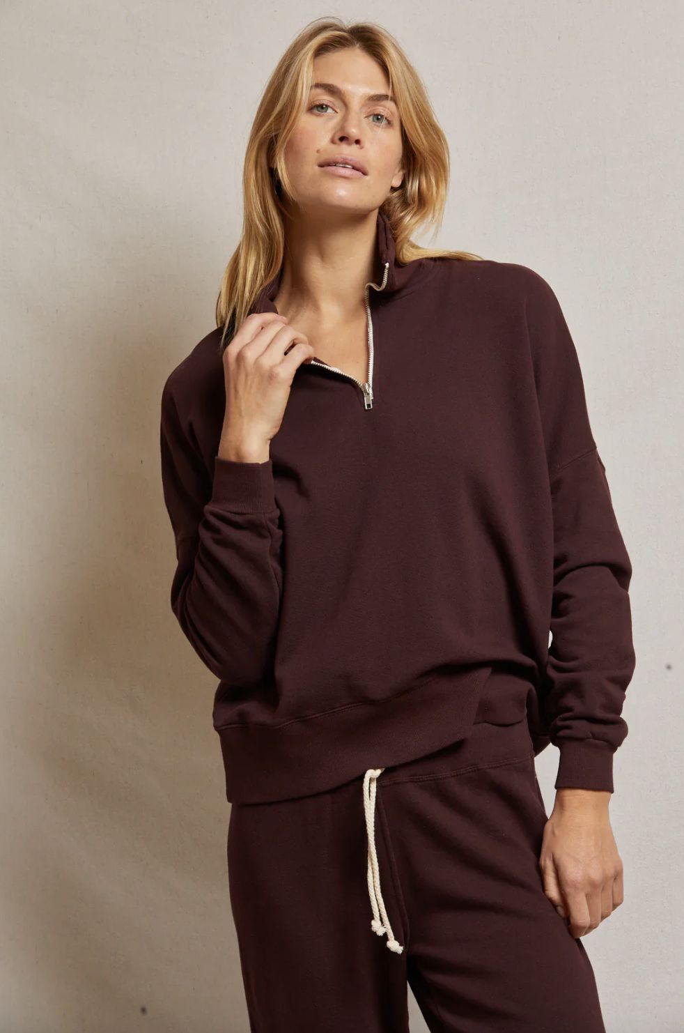 Perfect White Tee Maren 1/4 Zip Sweatshirt
