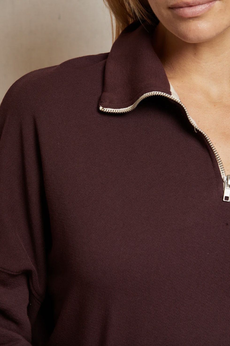 Perfect White Tee Maren 1/4 Zip Sweatshirt