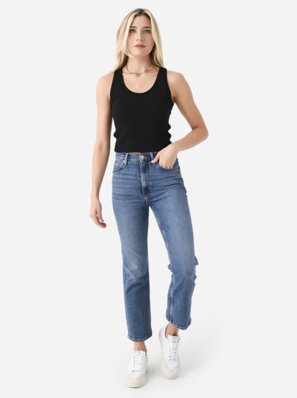 Re/Done 70&#39;s Crop Boot Jean in Mid 70&#39;s