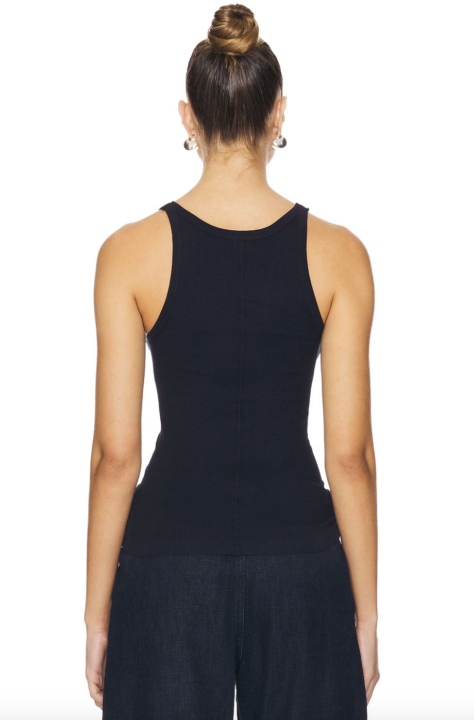 Re/Done Ribbed Tank In Navy