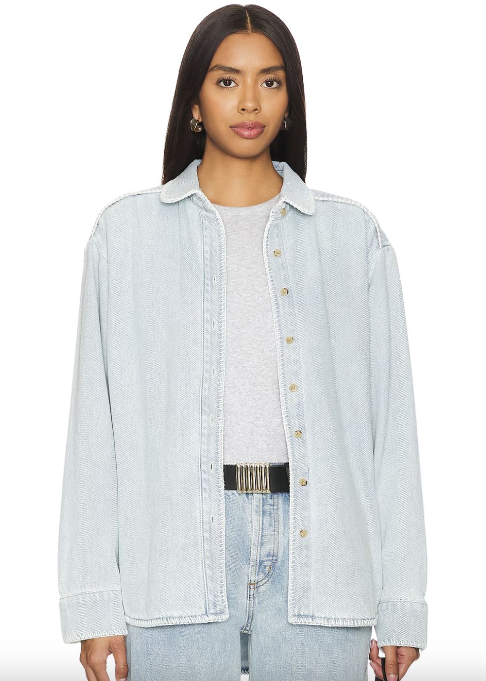 Still Here Denim Western Shirt