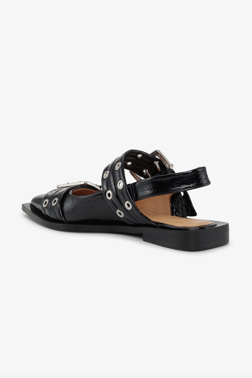 GANNI Black Feminine Ballerina Buckle Flat