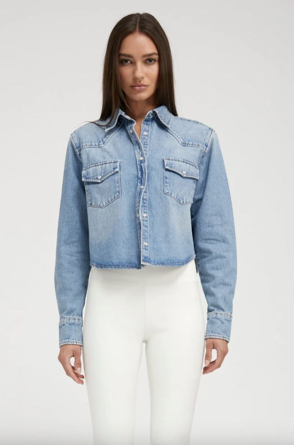 SPRWMN Cropped Denim Shirt