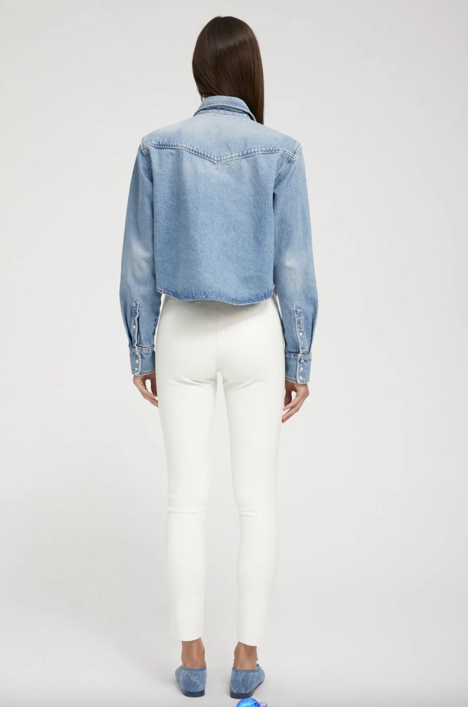 SPRWMN Cropped Denim Shirt