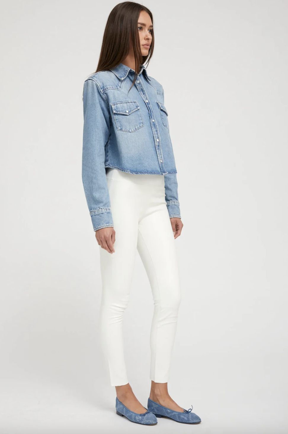 SPRWMN Cropped Denim Shirt