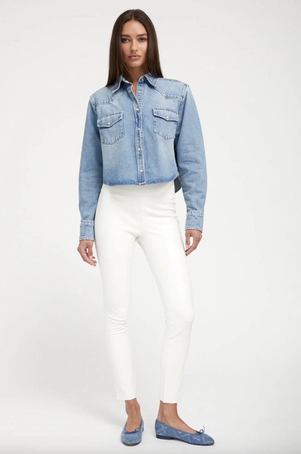 SPRWMN Cropped Denim Shirt