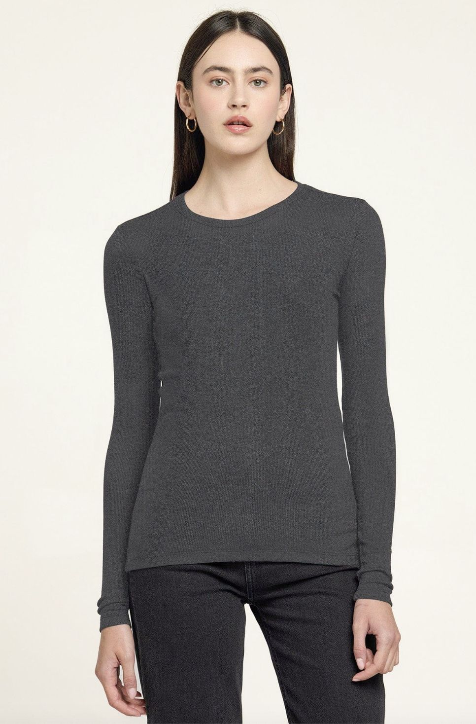 Goldie Long Sleeve Cotton Rib Tee