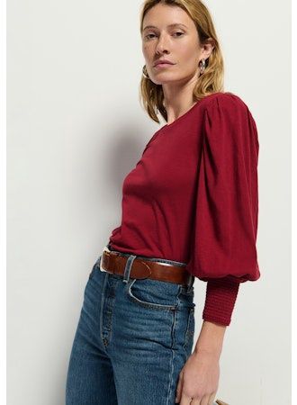 Nation -  Loren Smocked Peasant Tee
