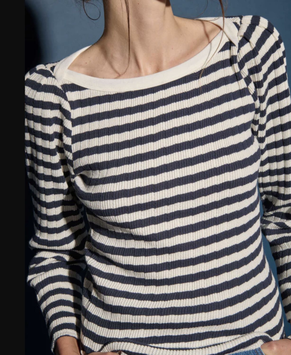 Nation Amelie Pointelle Striped Top
