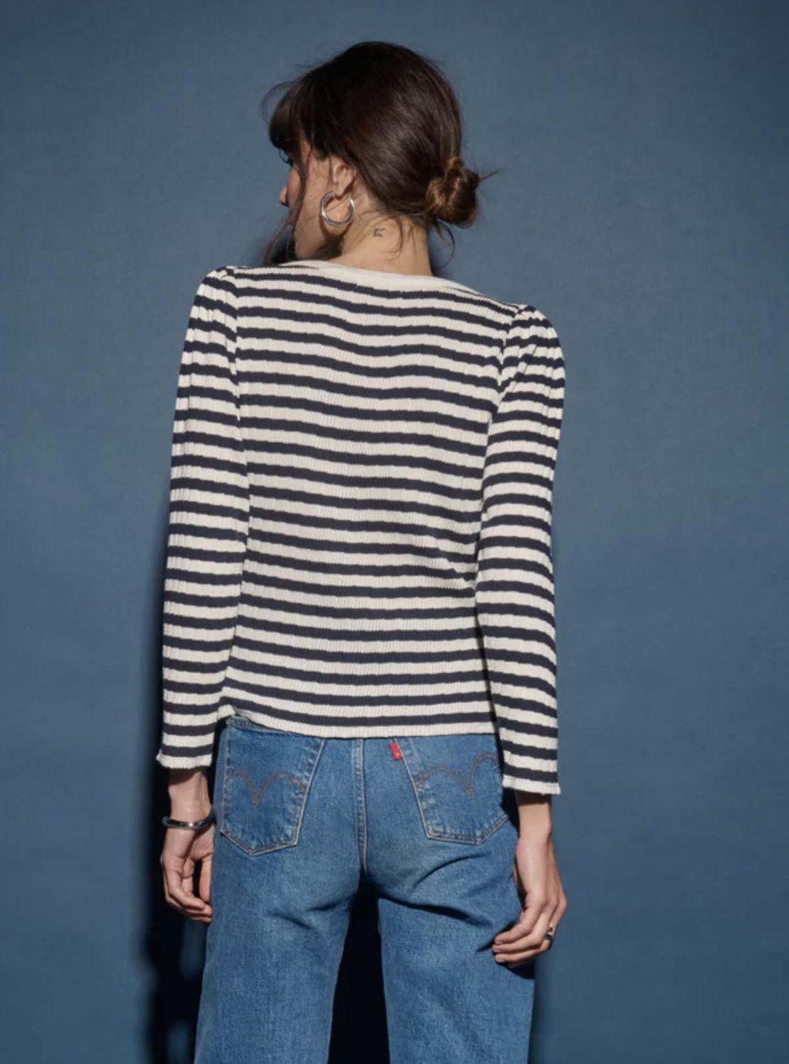 Nation Amelie Pointelle Striped Top