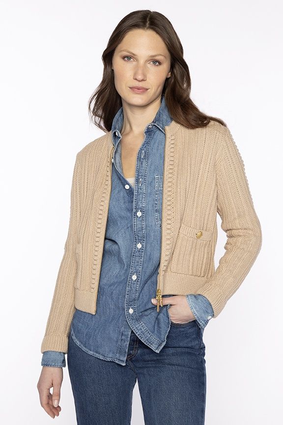 Kinross Bobble Zip Cardigan