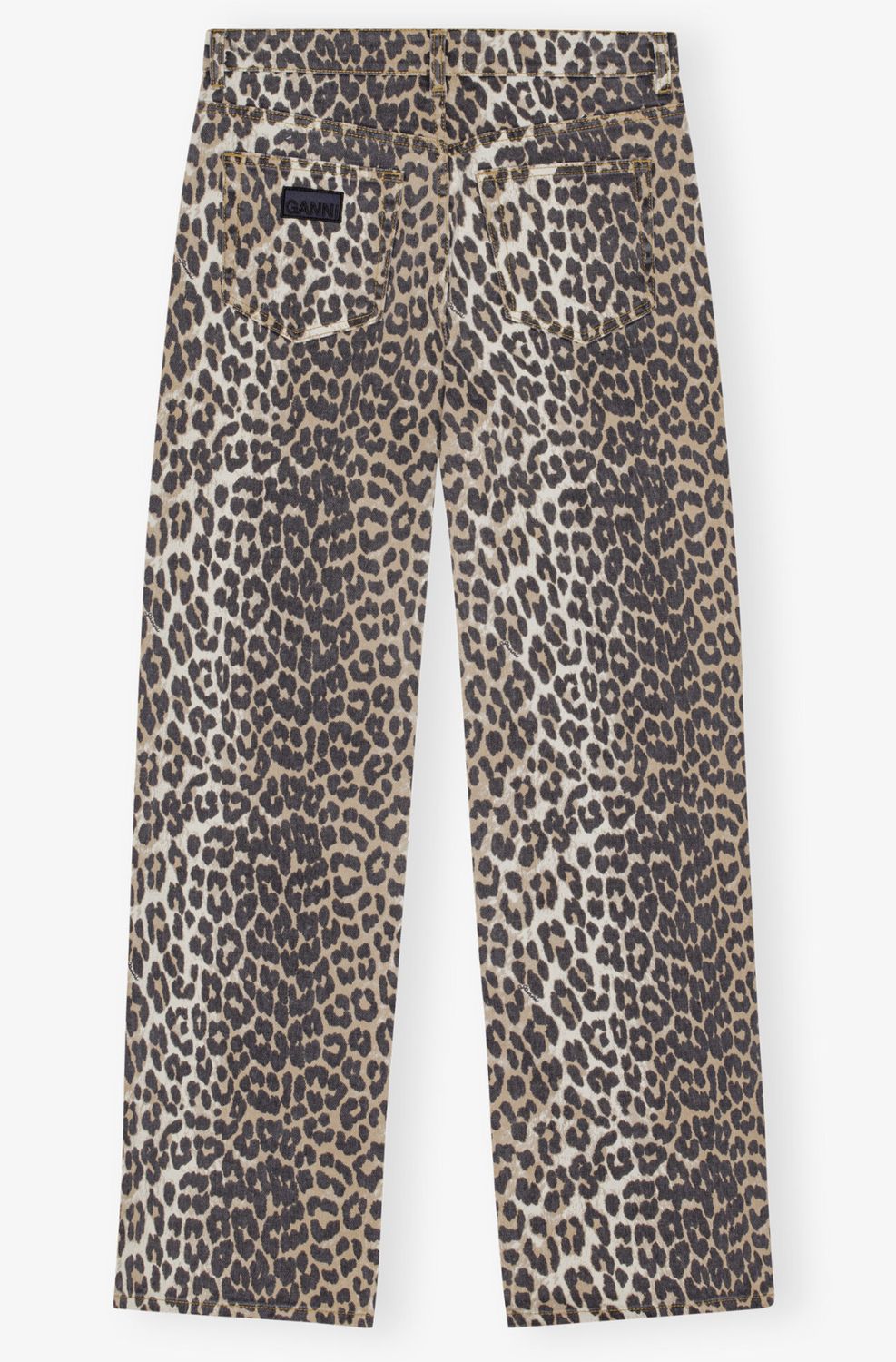 GANNI Izey Leopard Print Jean