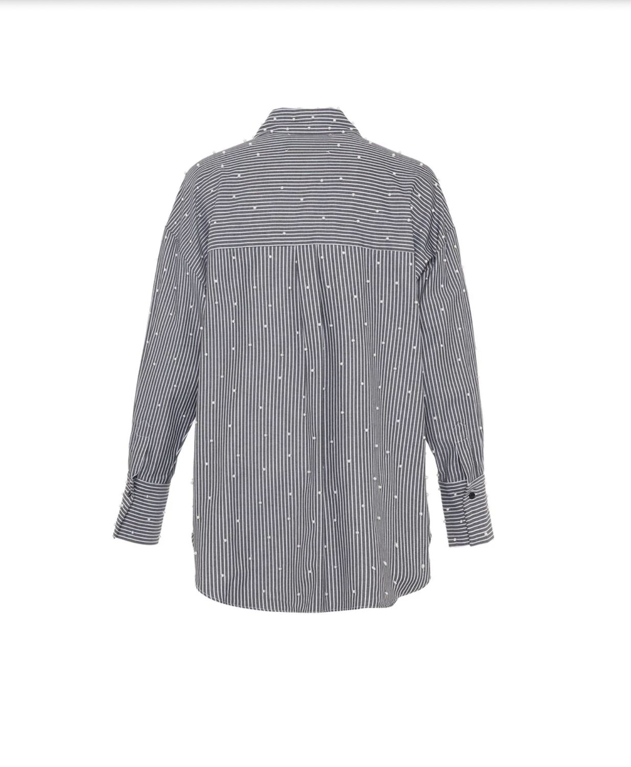 THEO The Label Echo Pearly Stripe Blouse