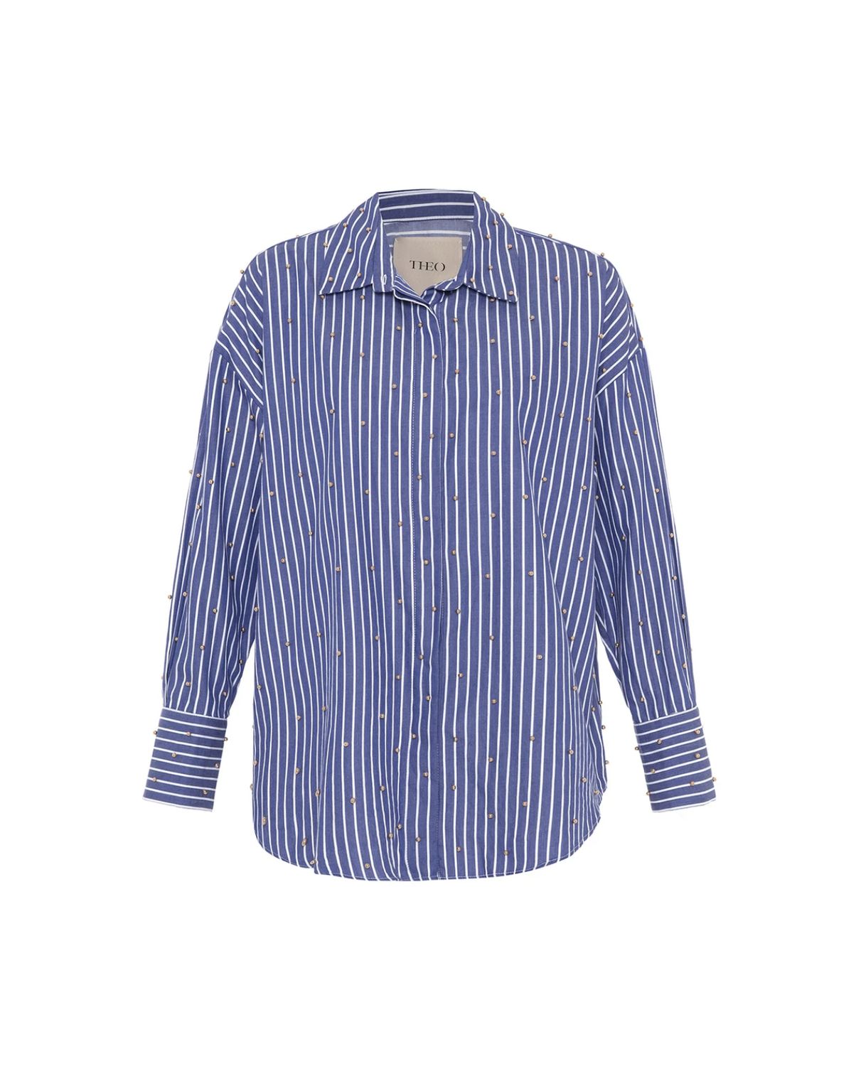 THEO The Label Echo Pearly Stripe Blouse