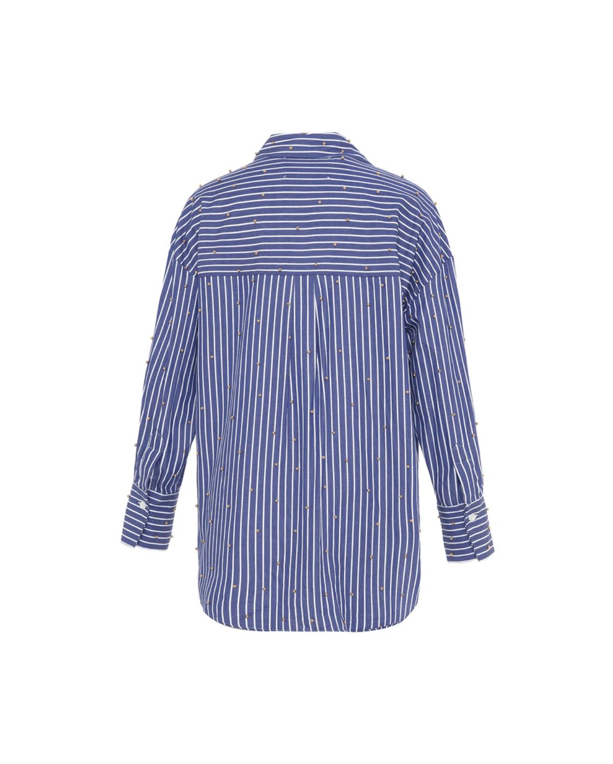 THEO The Label Echo Pearly Stripe Blouse