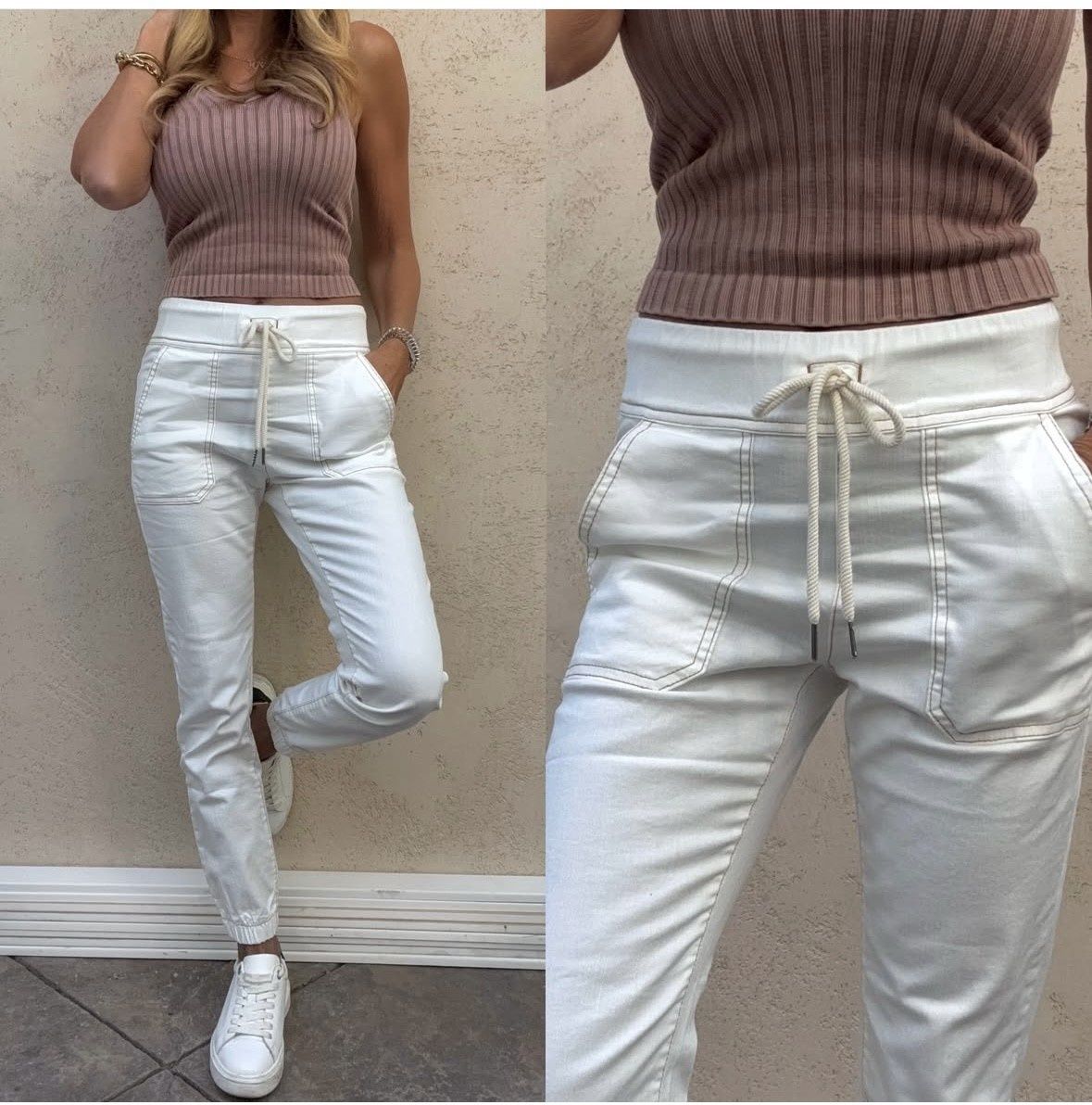 Bevy Flog Tali Ivory Denim Pant