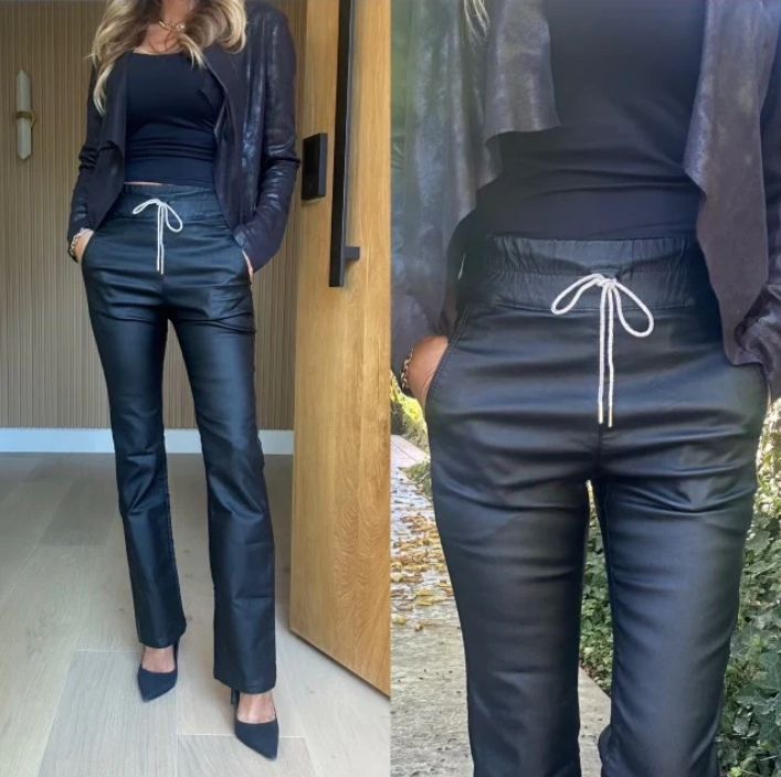 Bevy Flog Loren Black Vegan Pant with Crystal Tie