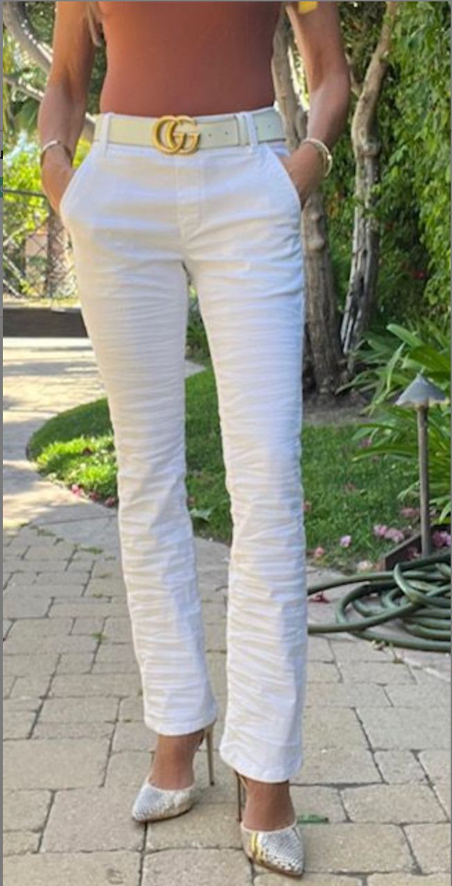 Bevy Flog Nansi Pant in White Snake Print