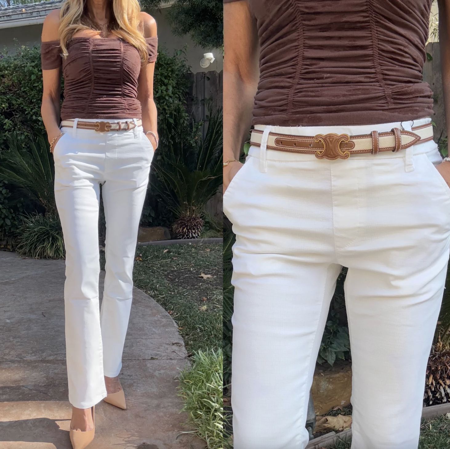 Bevy Flog Nansi Pant in White Snake Print