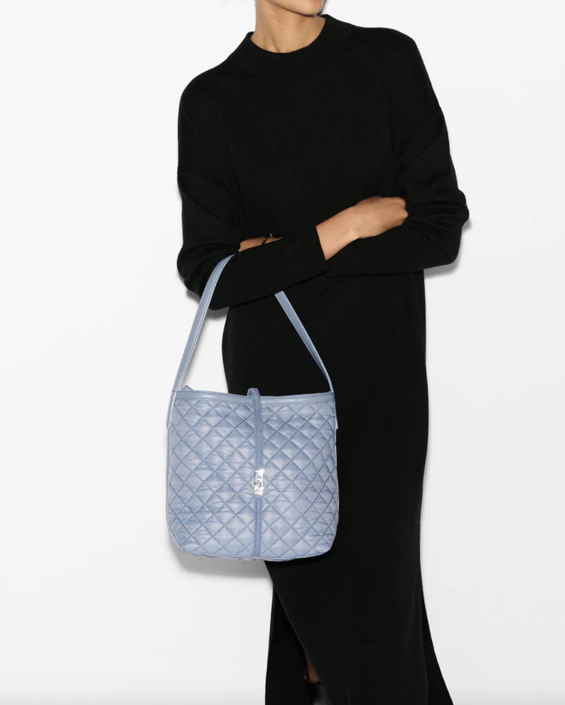 MZ Wallace Small Astor Hobo Bag in Stone Blue