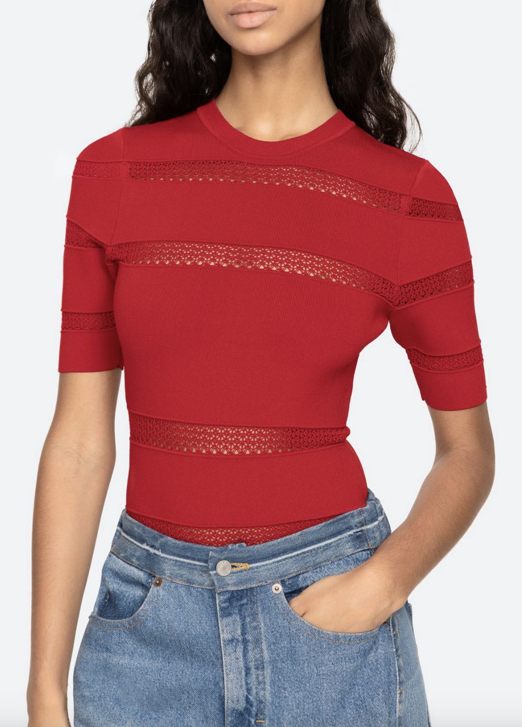 Sea-NY Devon Knit Short Sleeve Top