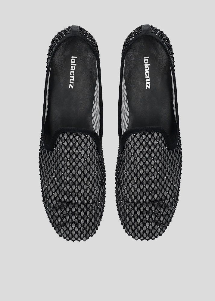 Lola Cruz Crystal Flat