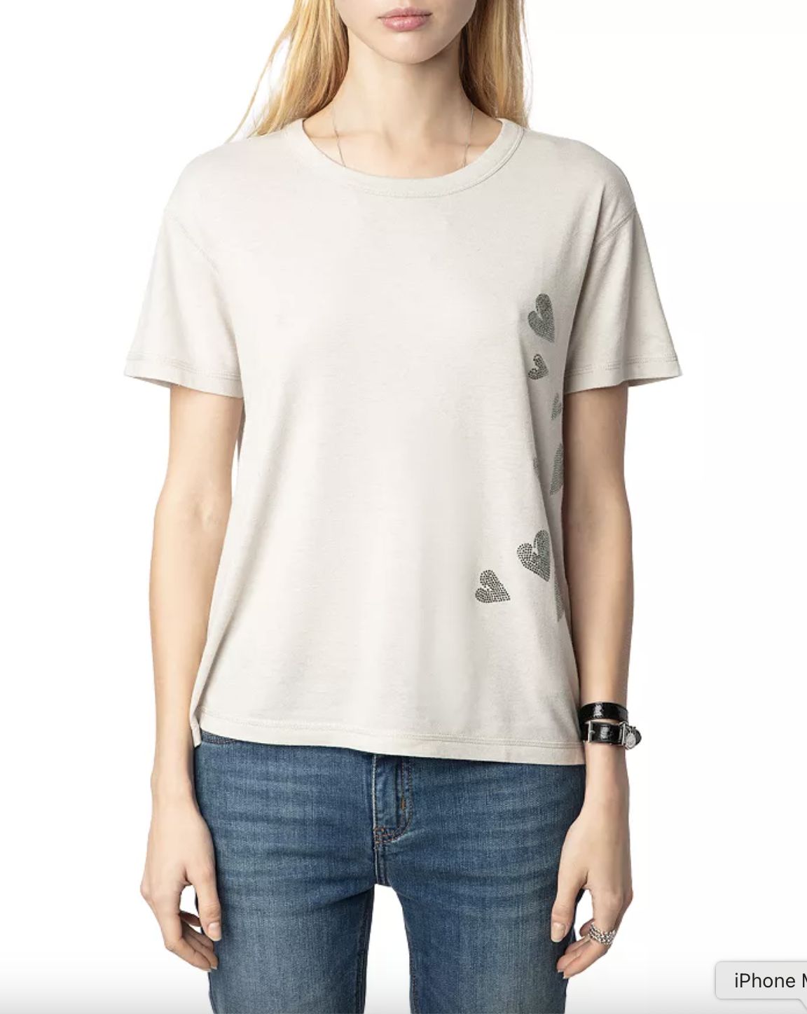 Zadig &amp; Voltaire Marta Rain Strass Heart Tee