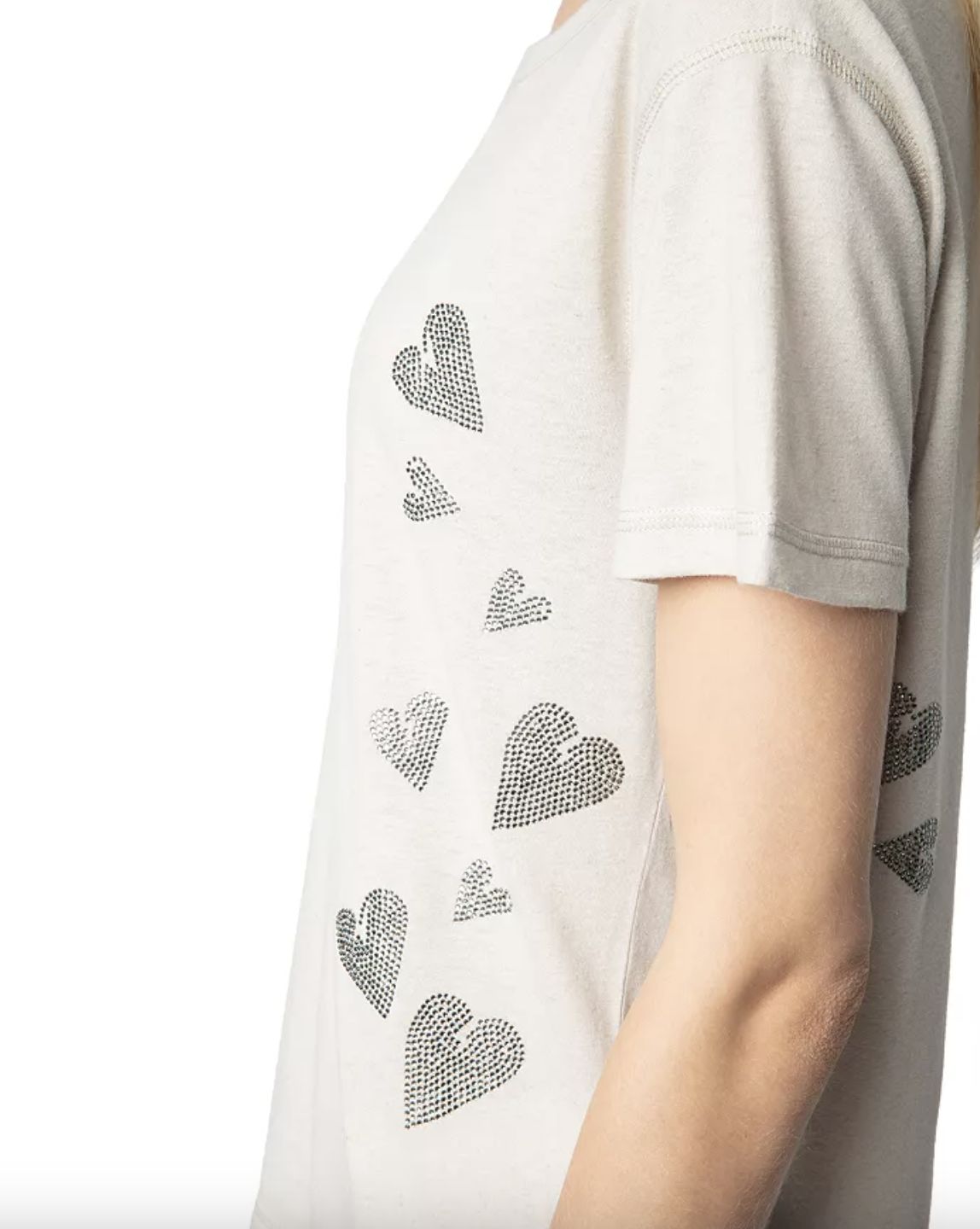 Zadig &amp; Voltaire Marta Rain Strass Heart Tee