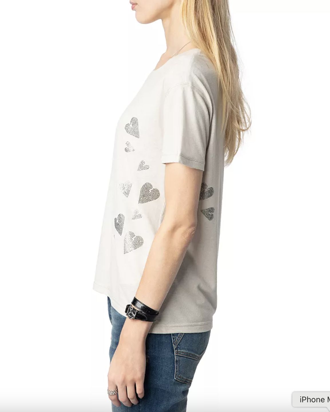 Zadig &amp; Voltaire Marta Rain Strass Heart Tee