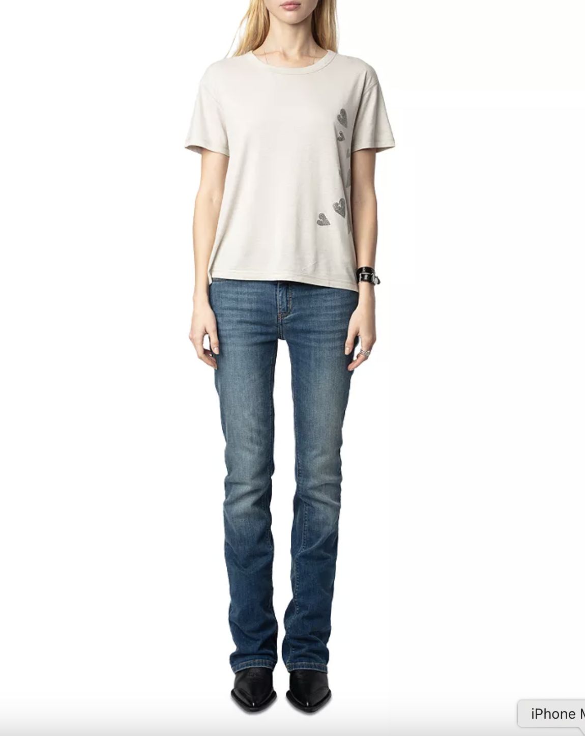 Zadig &amp; Voltaire Marta Rain Strass Heart Tee