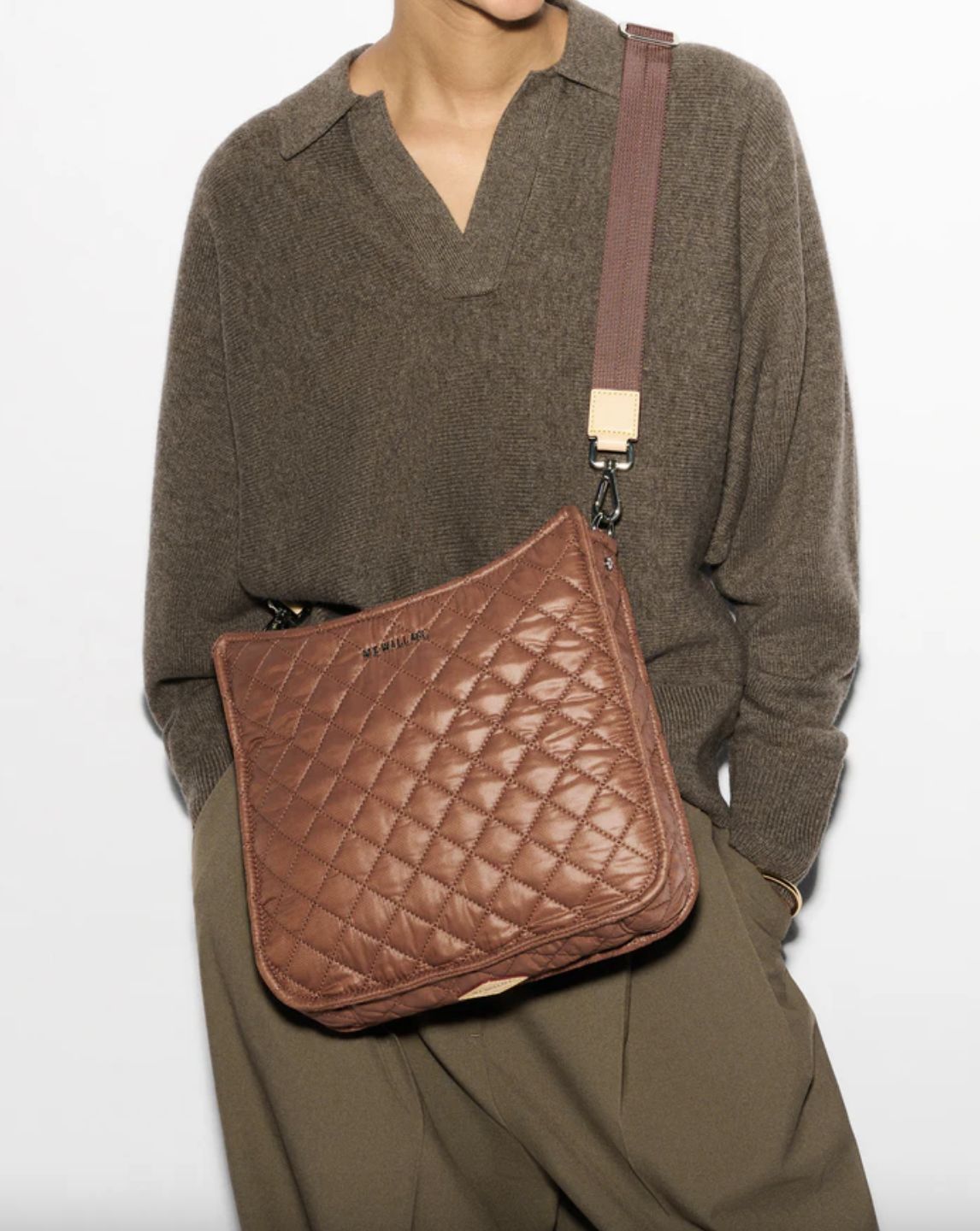 MZ Wallace Box Metro Crossbody in Terracotta