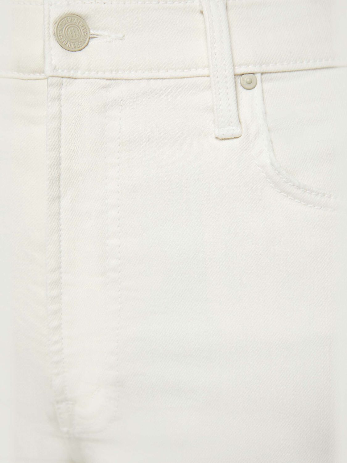 Mother Rambler Zip Ankle Jean in Cream Puffs