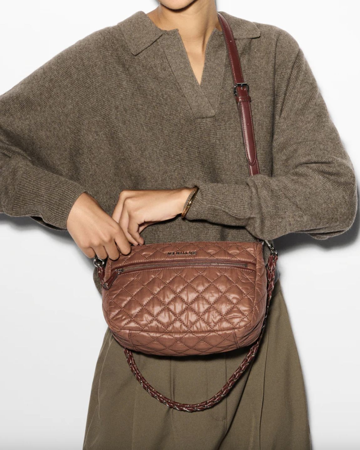 MZ Wallace Crosby Ella Crossbody in Terracotta