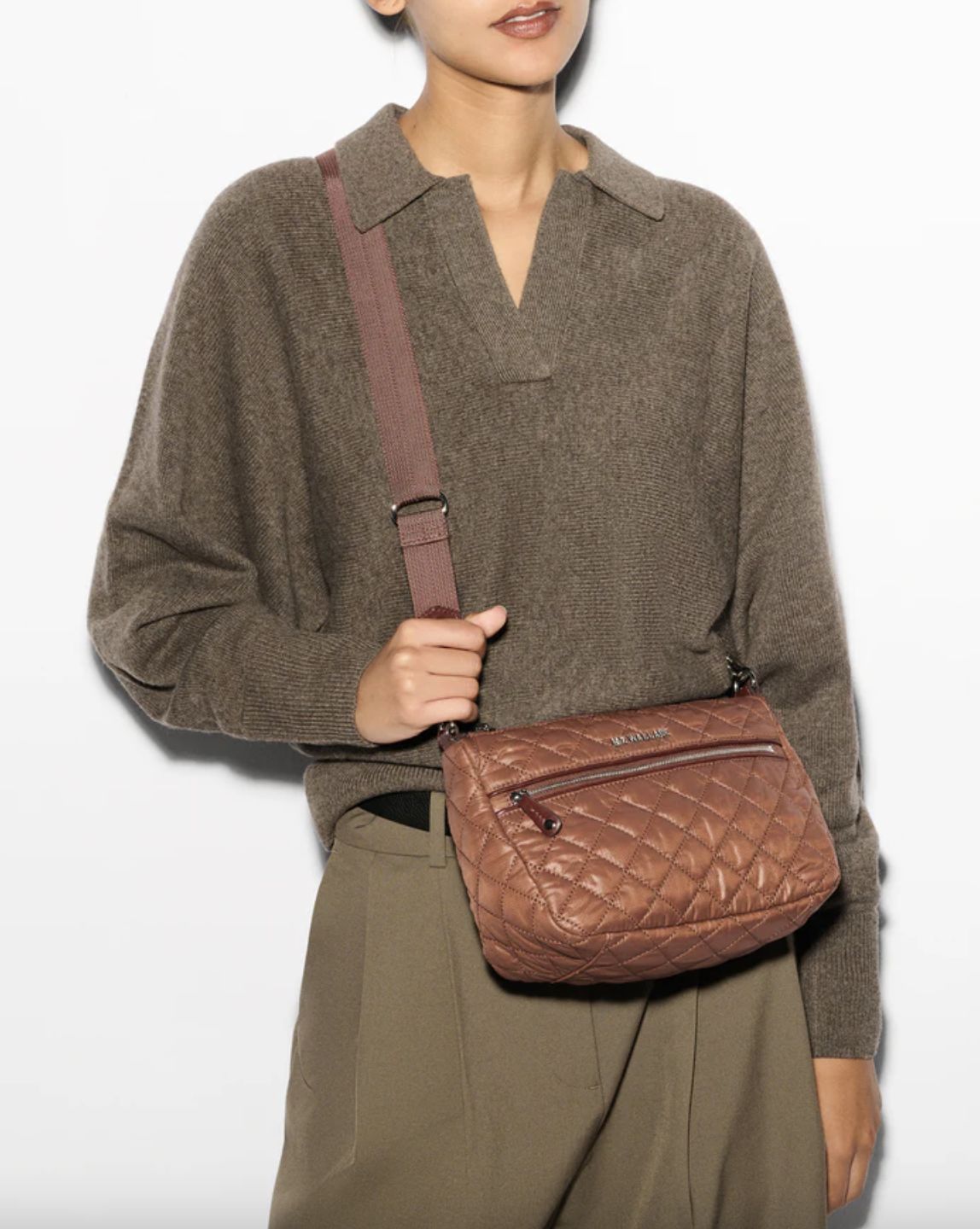 MZ Wallace Crosby Ella Crossbody in Terracotta