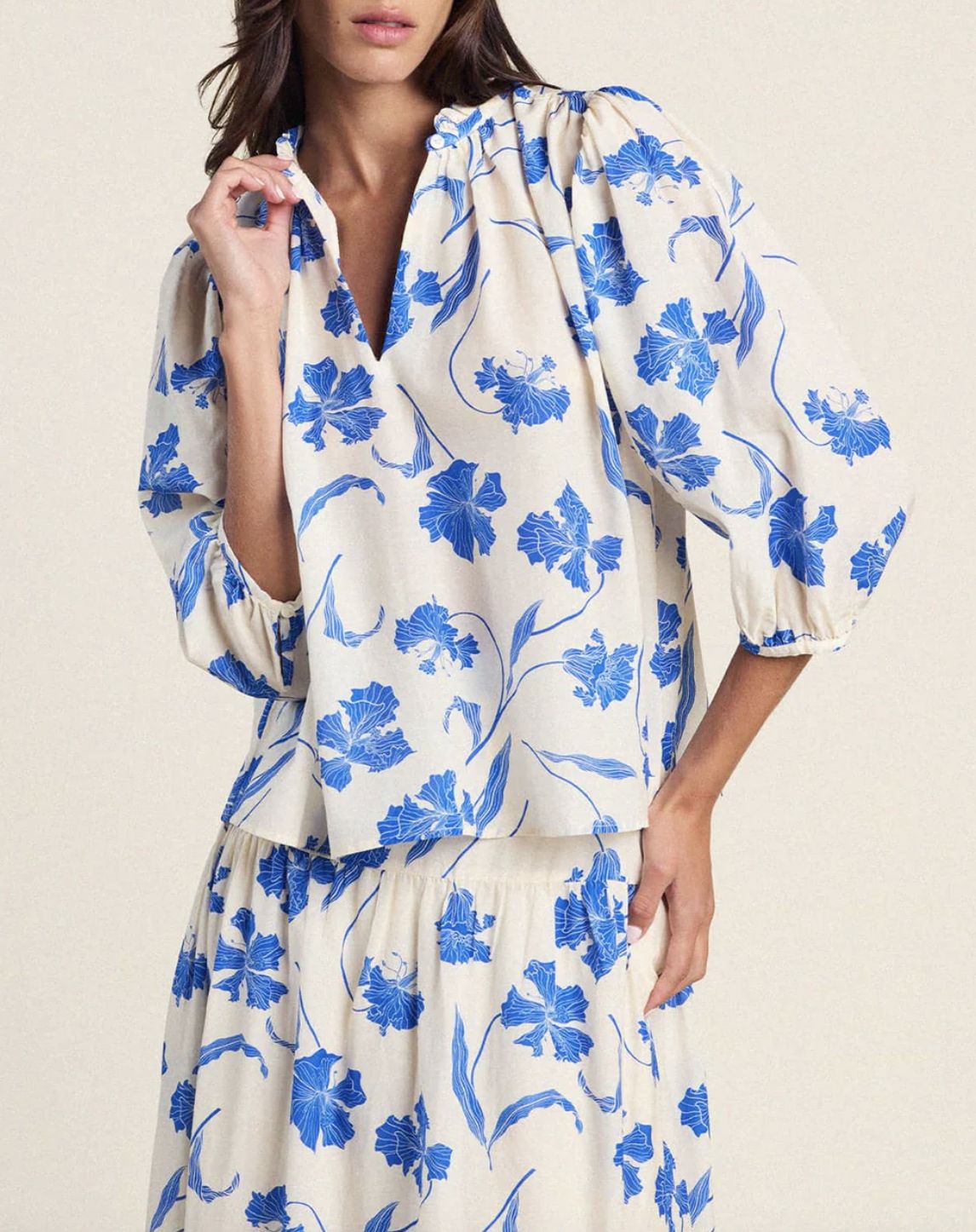 Trovata Orly Blouse in Blue Iris