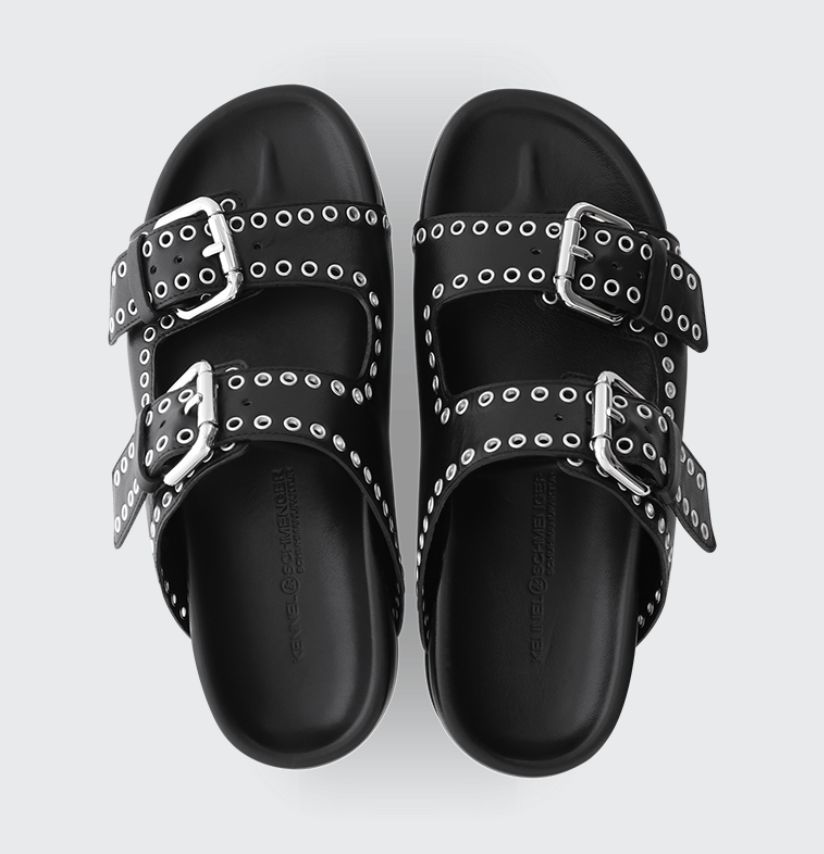 Kennel &amp; Schmenger Platform Buckle Sandal in Black