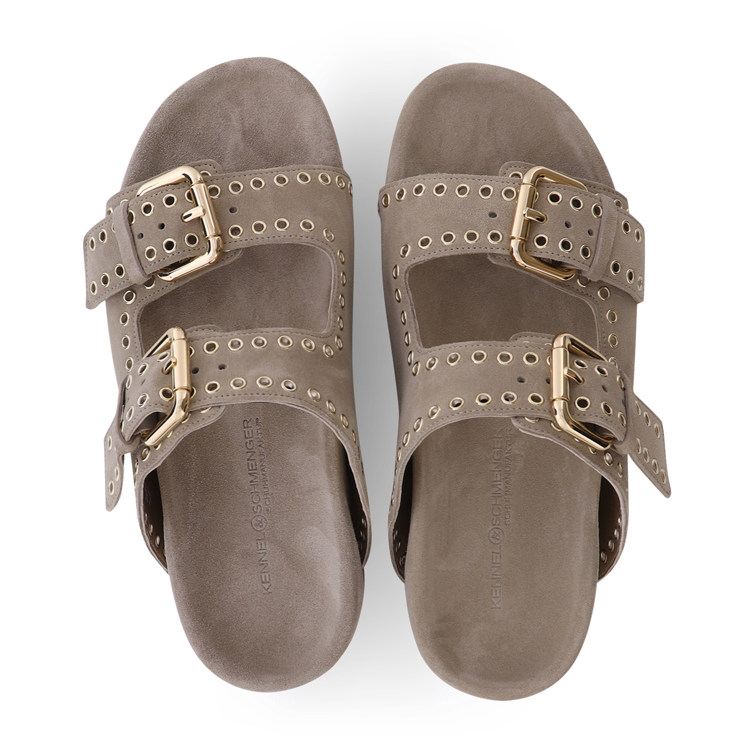 Kennel &amp; Schmenger Platform Buckle Sandal in Linen Suede
