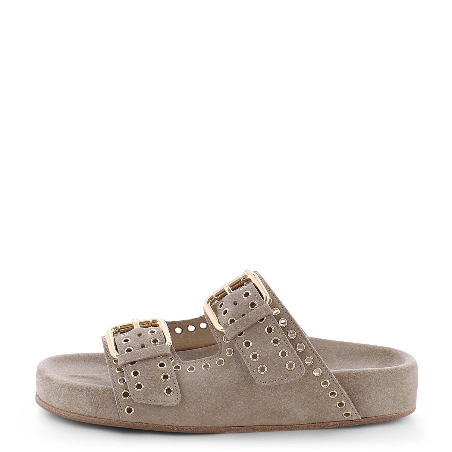 Kennel &amp; Schmenger Platform Buckle Sandal in Linen Suede