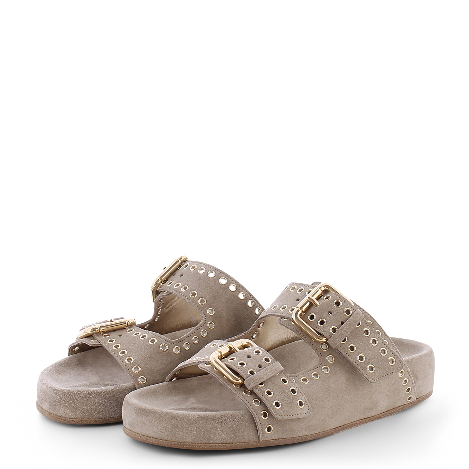 Kennel &amp; Schmenger Platform Buckle Sandal in Linen Suede