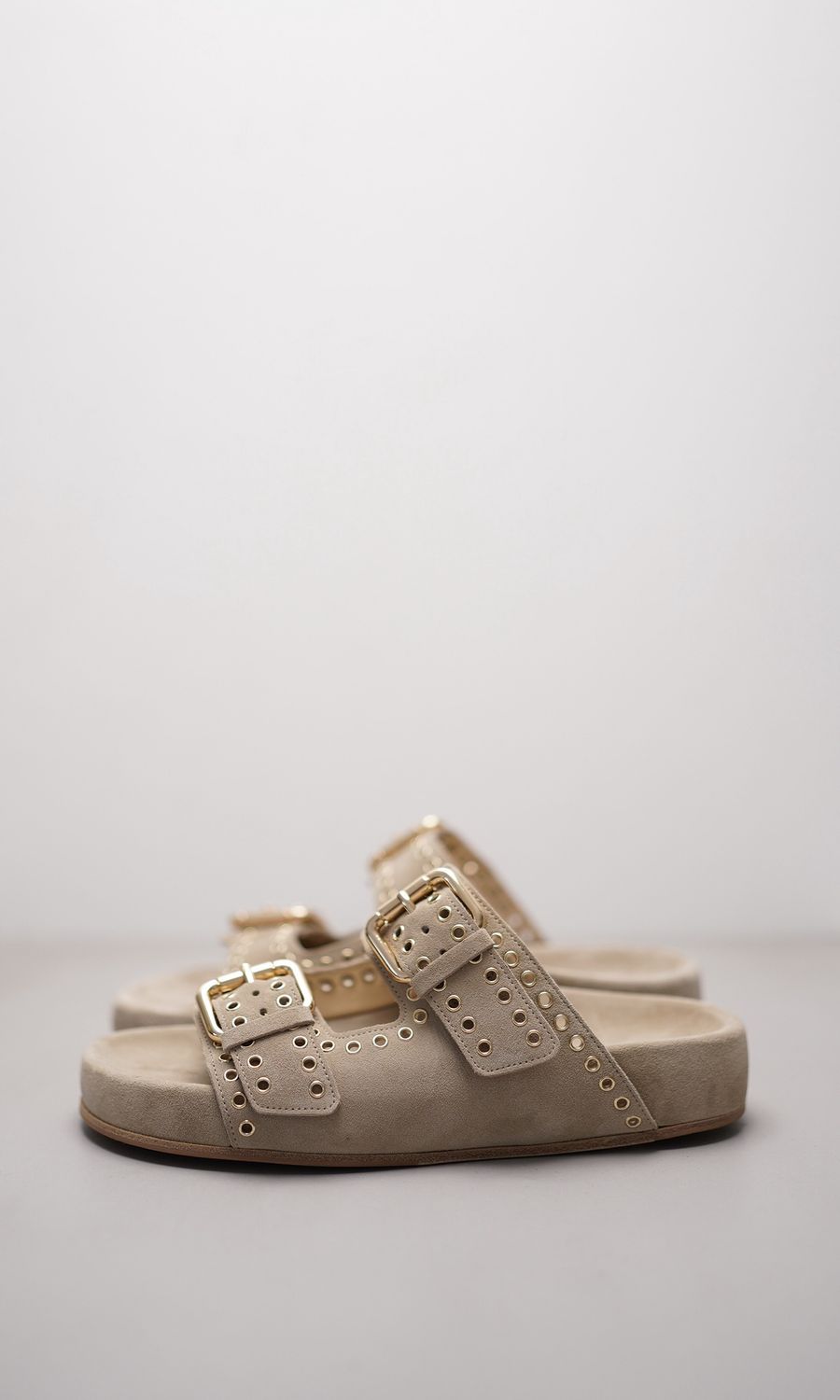 Kennel &amp; Schmenger Platform Buckle Sandal in Linen Suede