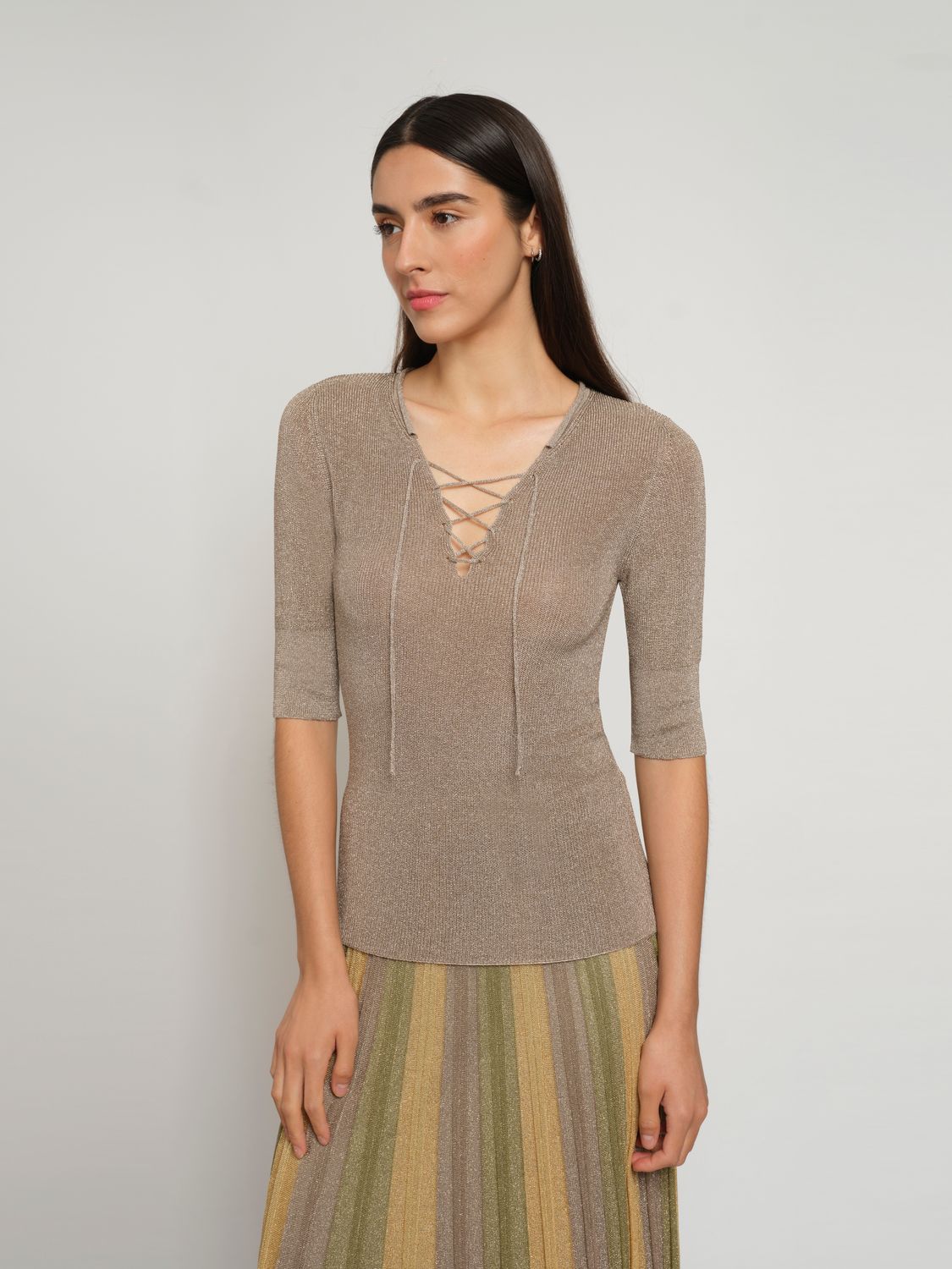 Maison Lurex  Laced Top