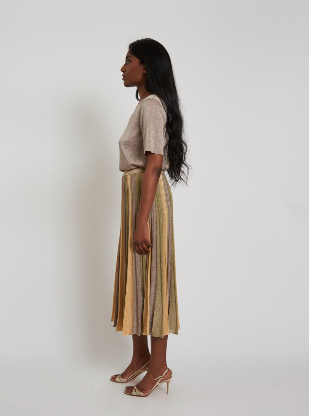 Maison Lurex Gala Pleated Skirt