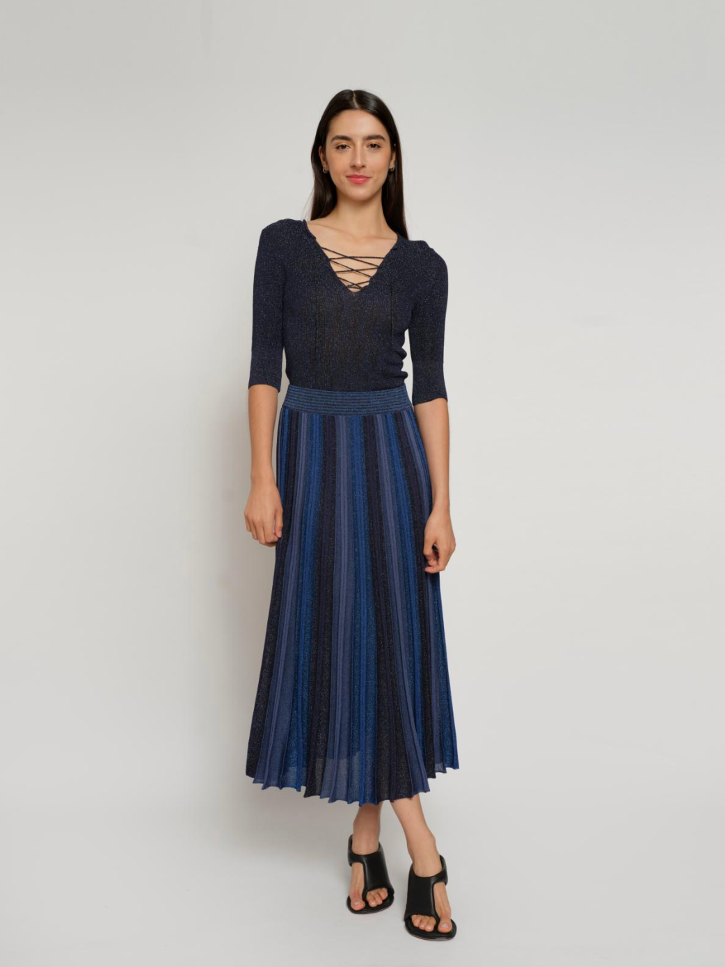 Maison Lurex Gala Pleated Skirt
