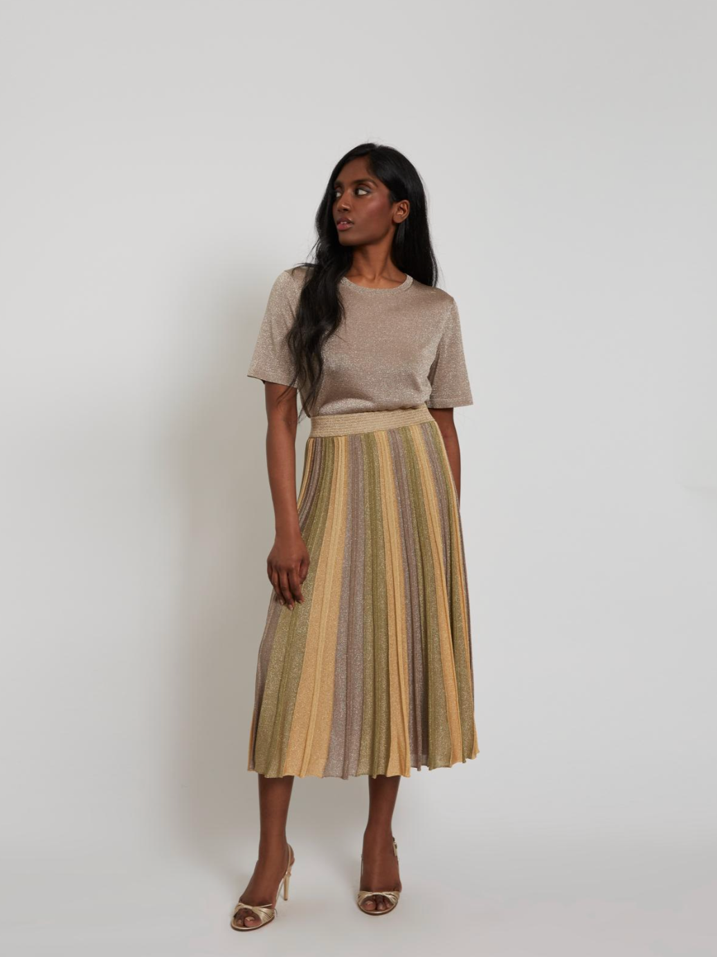 Maison Lurex Gala Pleated Skirt